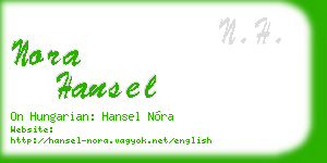 nora hansel business card